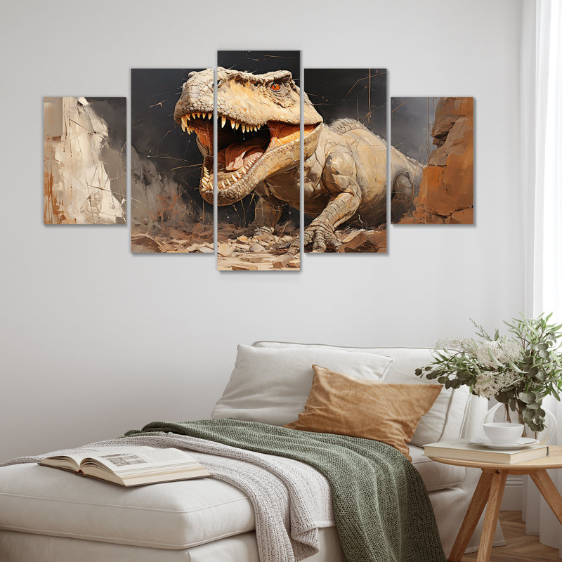 «Brown Dinosaur Canyon II» - art mural multi-panneaux