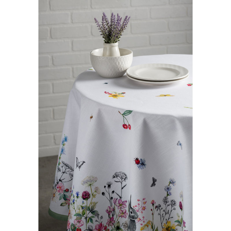 Maison d'Hermine Printemps 100% Cotton Tablecloth - 63" Round, 63" L x 63" W