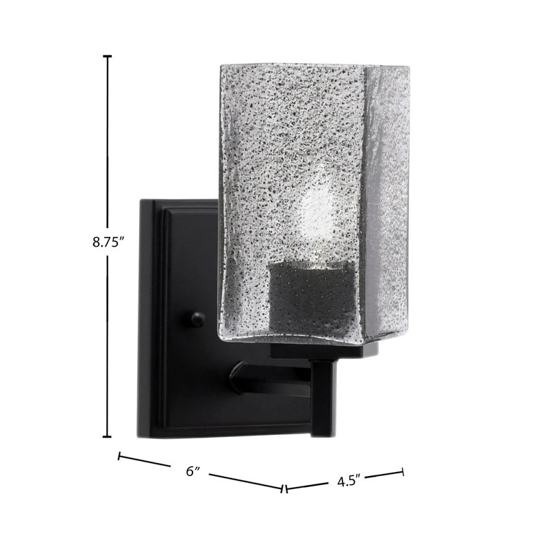 Applique murale avec verre Franklin, Noir mat