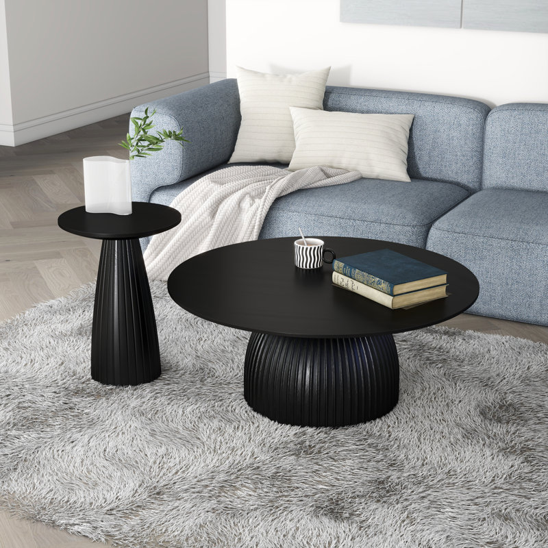 Round End Table with Wood Coffee Table