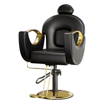 Fauteuil de coiffeur inclinable hydraulique, pivotant à 360 degrés verrouillable, réglable en hauteur avec pédale papillon pour un salon de coiffure, un spa ou un salon de beauté