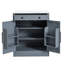 Armoire de rangement moderne avec tiroir et 2 tablettes réglables, gris, autoportant pour la cuisine