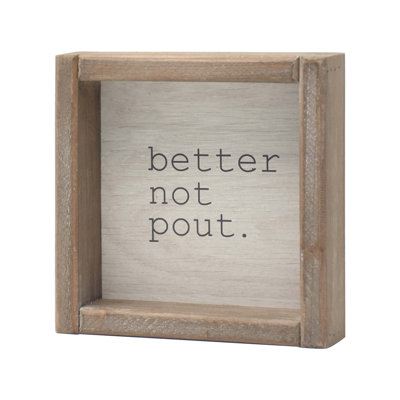 Plaque de table en bois Brierly Mini Better Not Pout