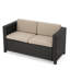 Causeuse d'extérieur Perie, faux rotin brun moderne, polyester gris-121489517-121489519