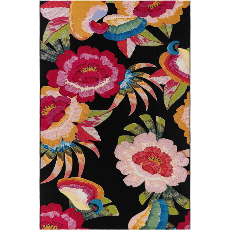  Floralis Outdoor Botanical Rug, Rectangle 6'1" x 9'