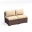Chaises de patio d'extérieur sans accoudoirs en osier avec coussins 2 places-426049490