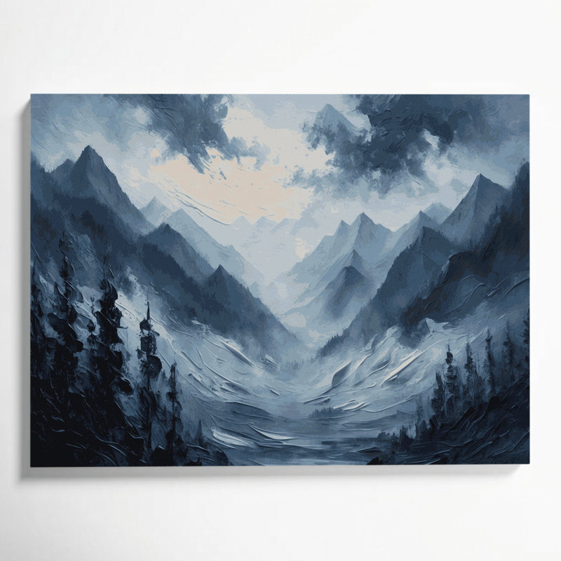 Halloween, paysages brumeux, toile grise, H 11 po x l 14 po