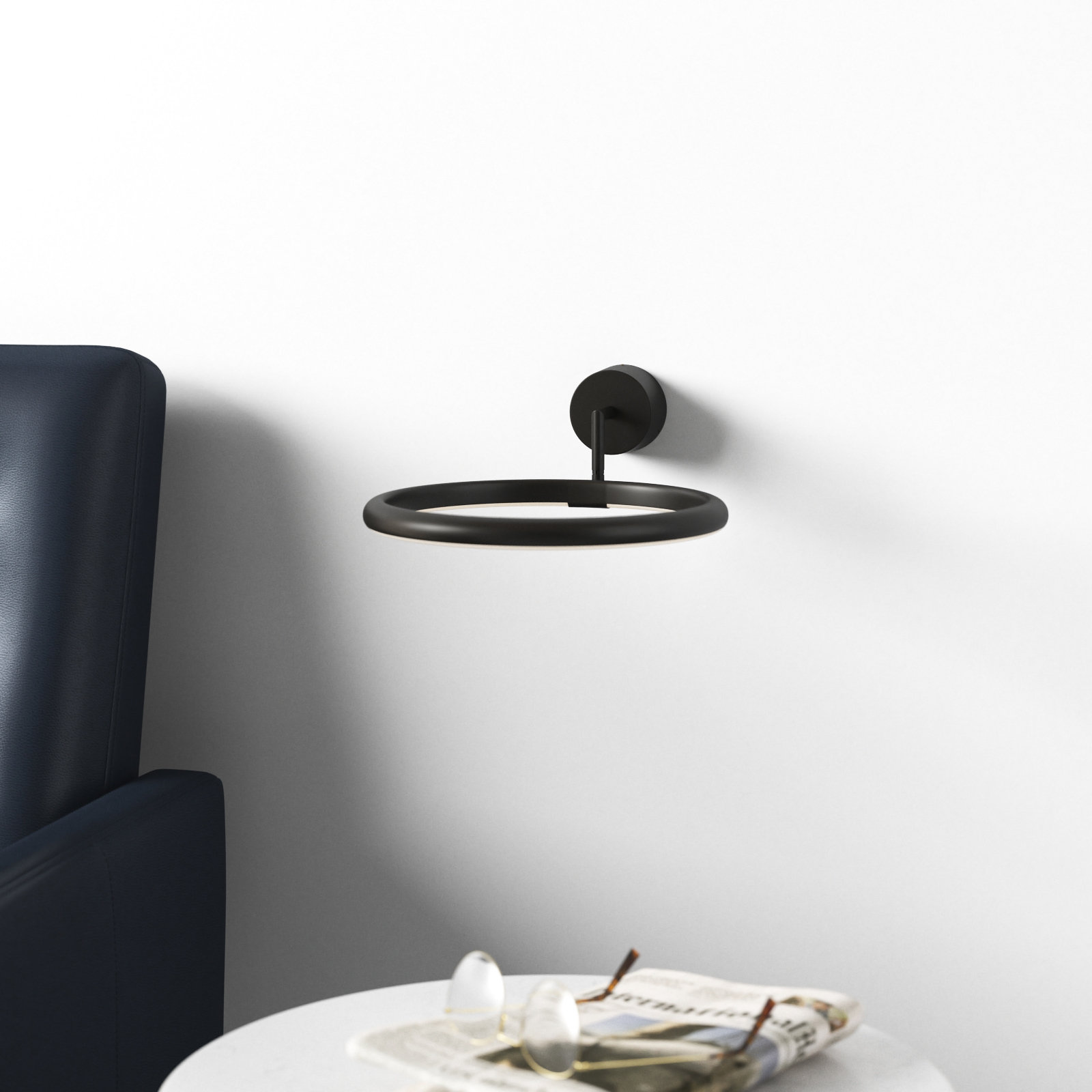 Ronak Dimmable Armed Sconce, Matte Black