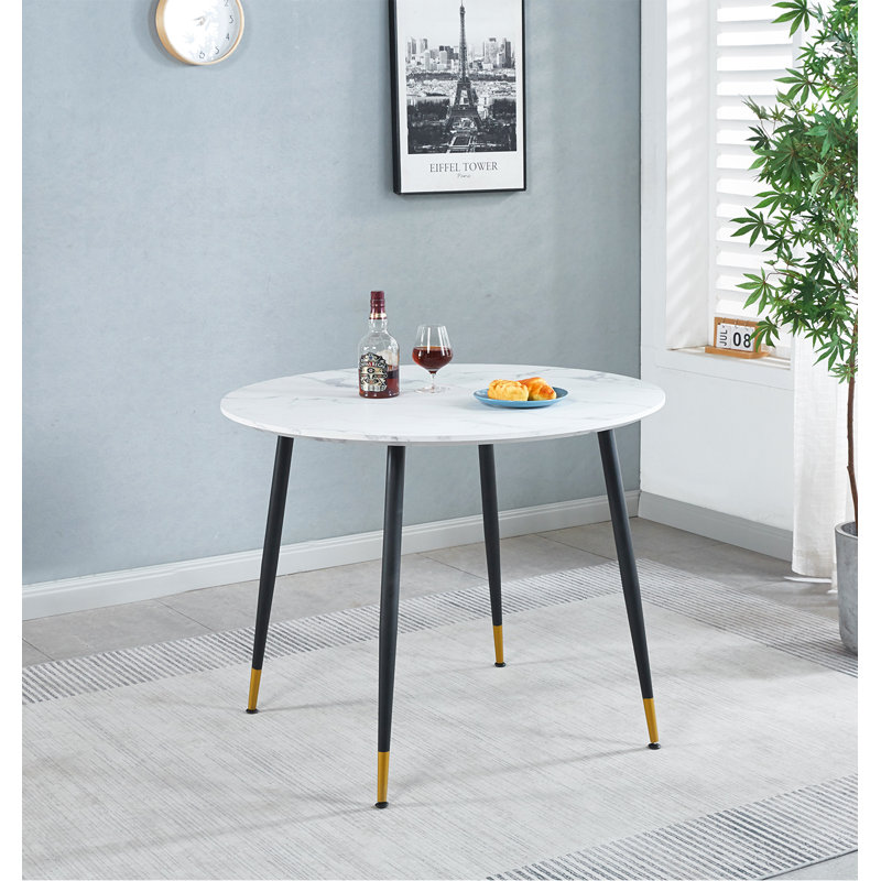 Haywards Round Metal Base Dining Table, White