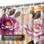 Magnifique rideau de douche mauve à motif floral avec 12 crochets-546562946