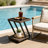 Z-Shaped Weather Resistant Wicker Patio Side Table