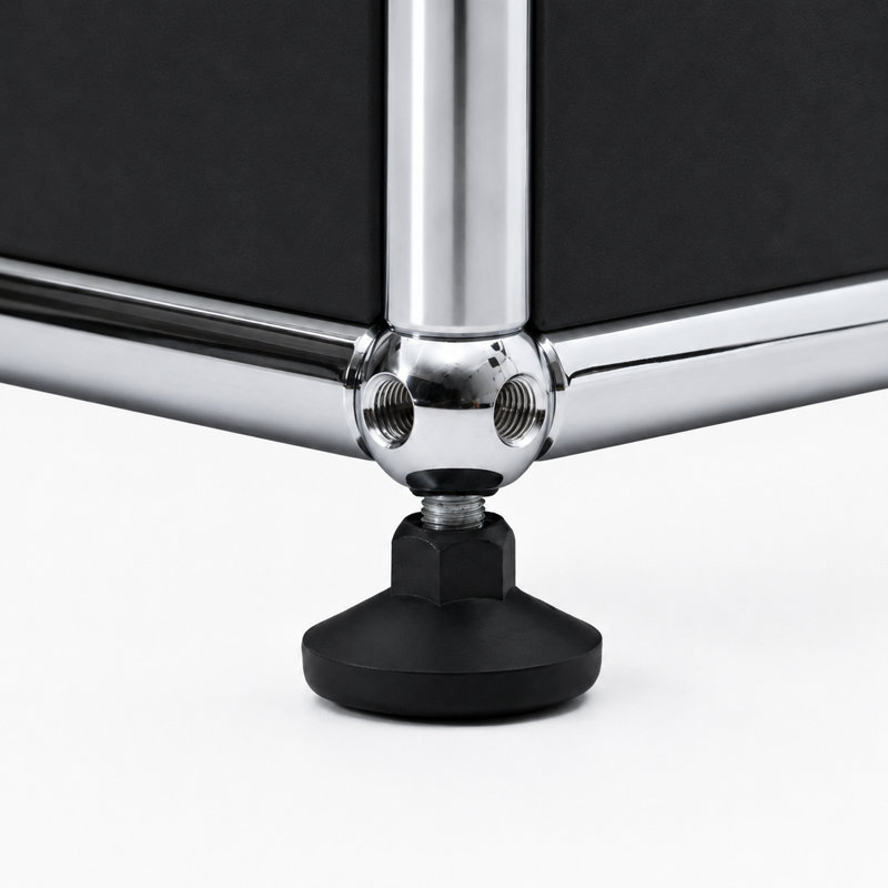 Armoires de bureau modulaires en métal avec tablettes réglables, Noir
