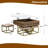 Walnut Lift-Top Coffee Table Set with Storage & 4 Ottomans