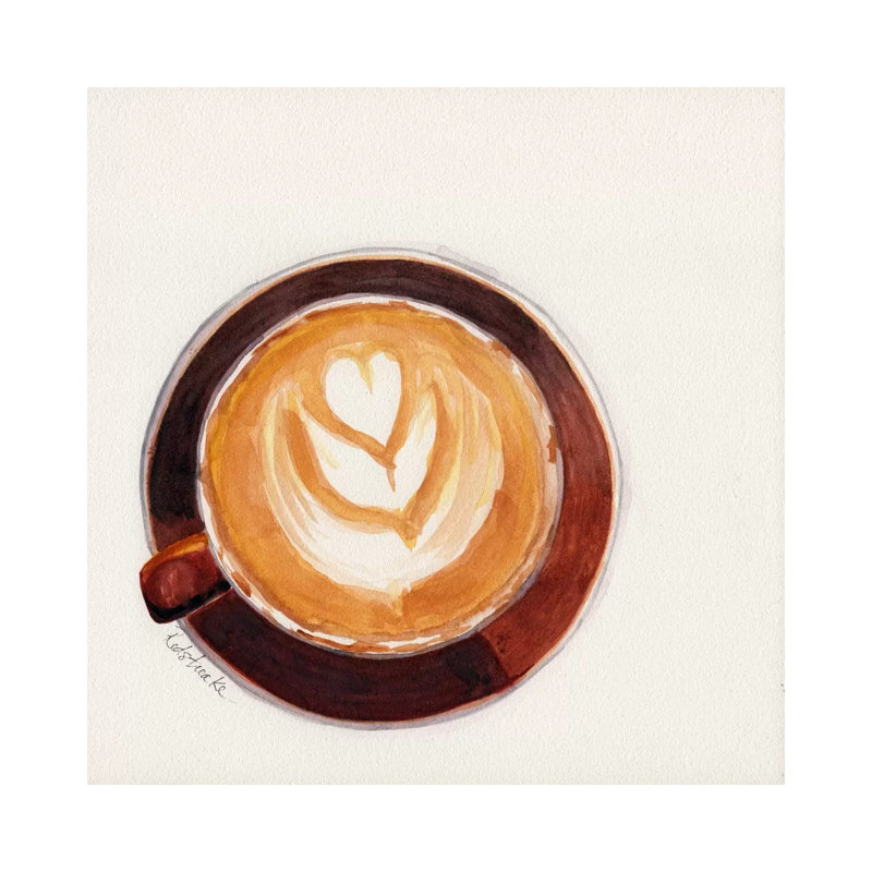 Red Coffee Cup by Jennifer Redstreake - Wrapped Canvas Print, 30.48cm H x 30.48cm W x 1.905cm D