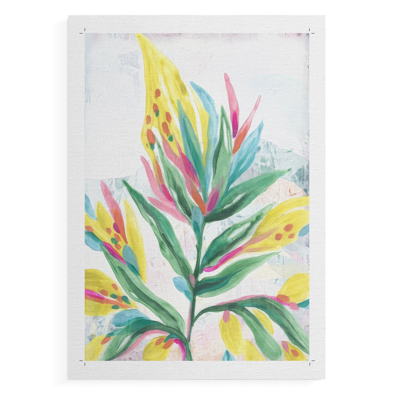 Feuille tropicale Fresco II - impression sur toile seulement - non encadrée, H 18 po x l 12 po