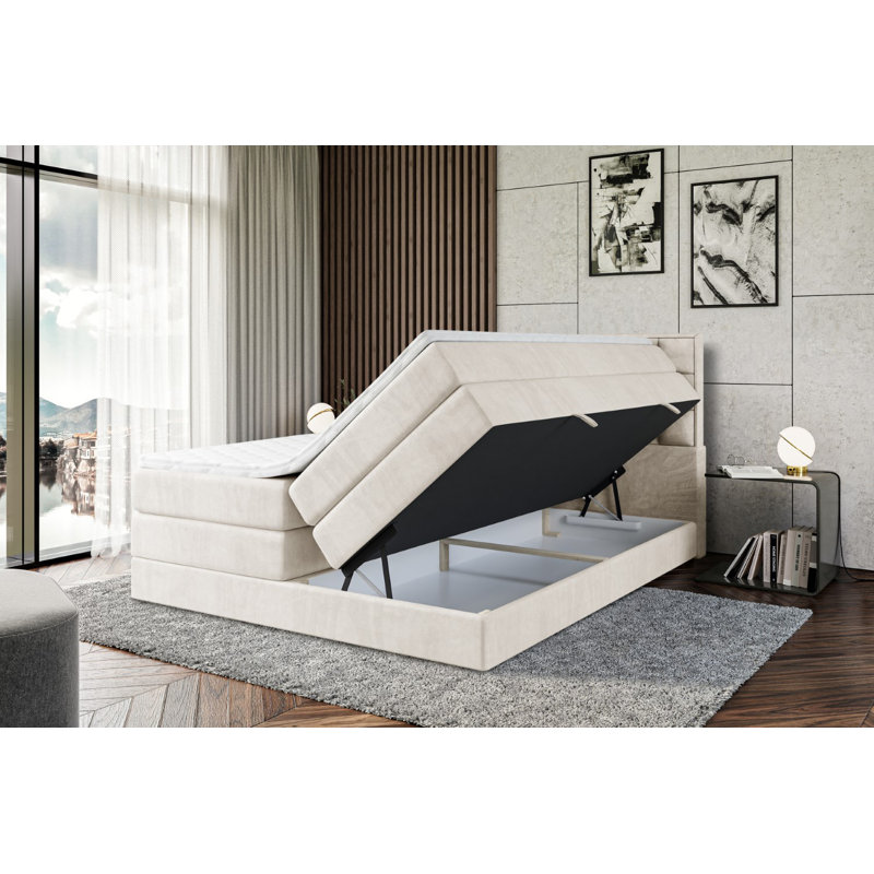 Bed, 180cm W x 200cm L, Beige cream