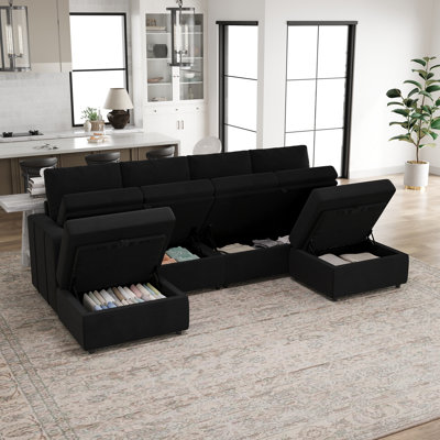 Canapé modulaire rembourré avec rangement Rafael