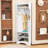 Space-Saving Corner Hall Tree with 4 Hooks, Built-In Shoe Bench and Shelf-1841173086
