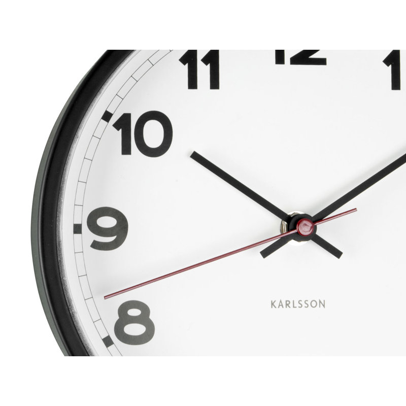 Metal Wall Clock, 25cm H x 25cm W x 4.5cm D, White