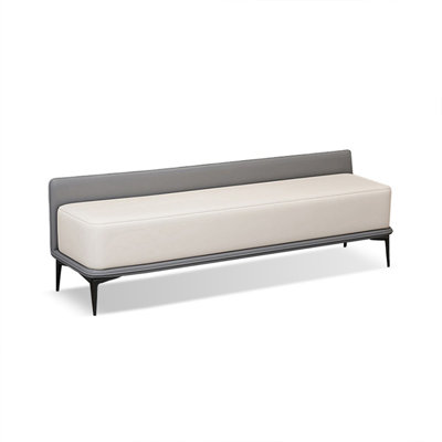 Banc rembourré gris