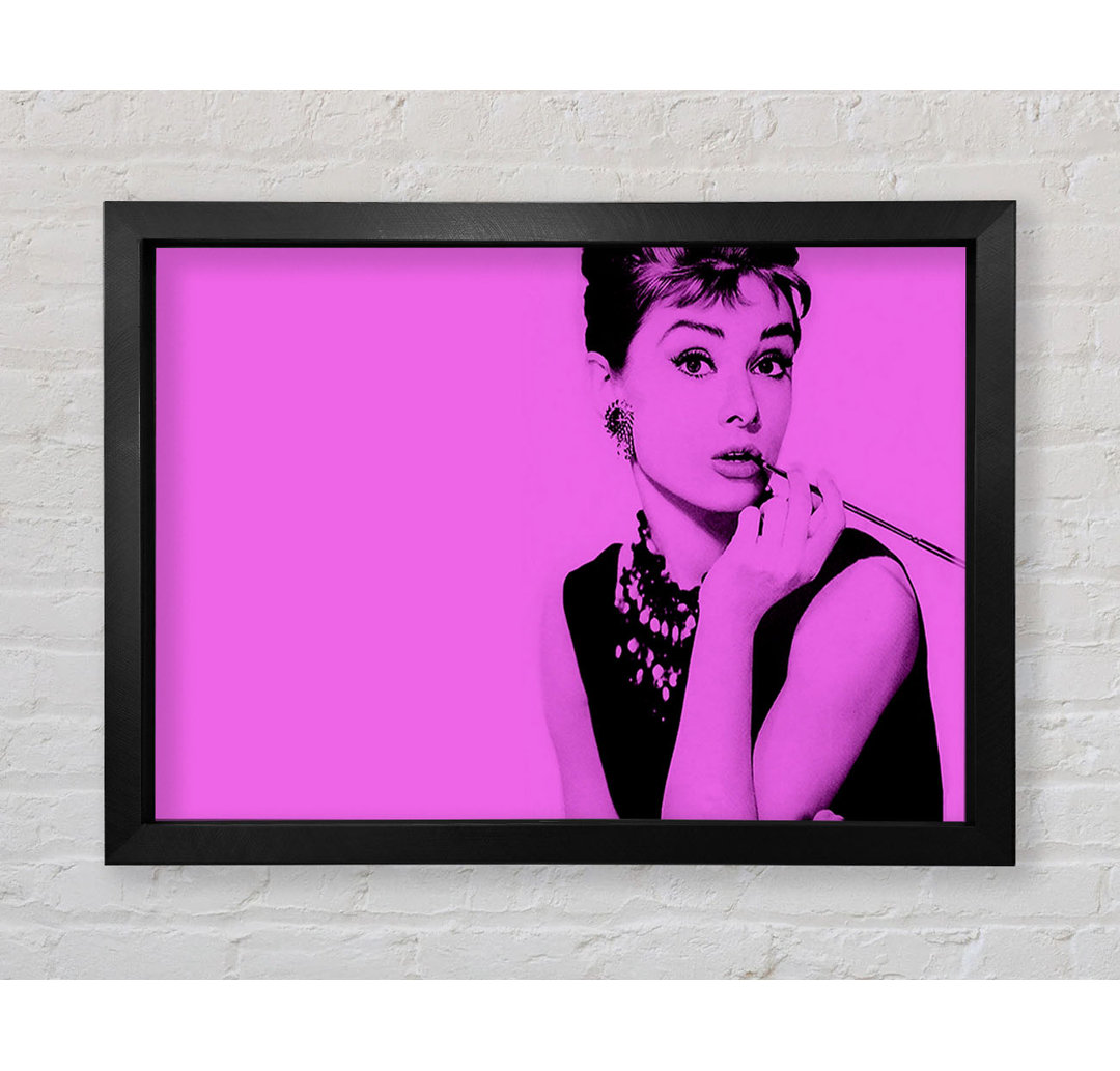 Audrey Hepburn Pink - Einzelner Bilderrahmen Kunstdrucke