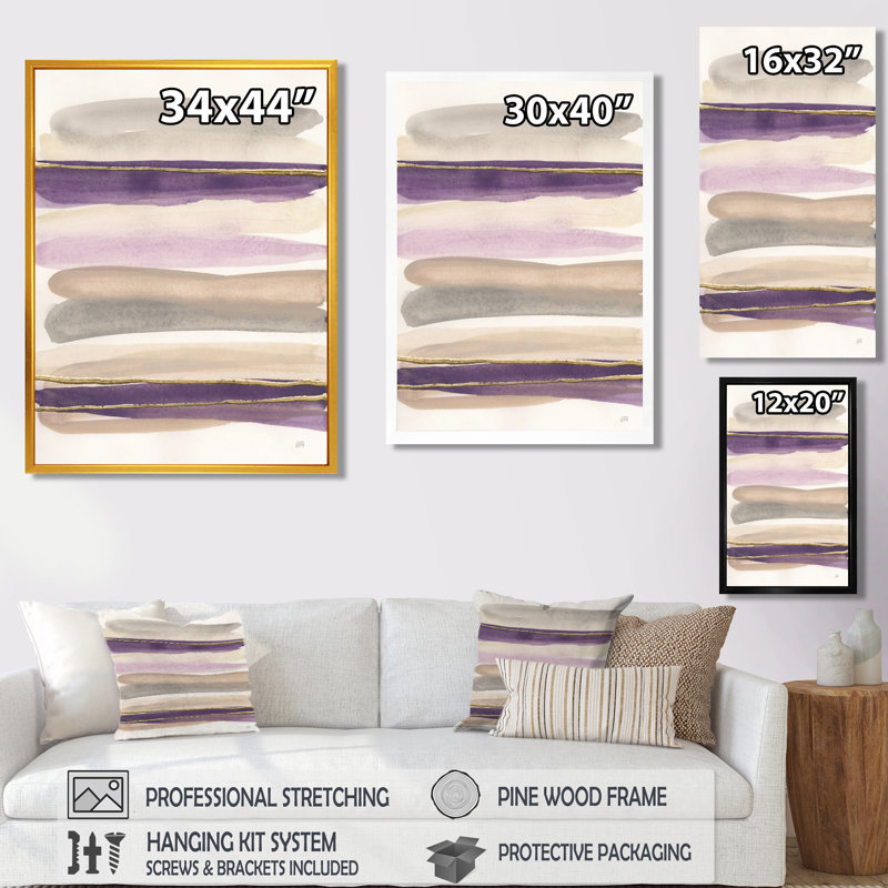 Shape Of Glam Purple - Wrapped Canvas Painting, 20" H x 12" W, Wrapped Canvas
