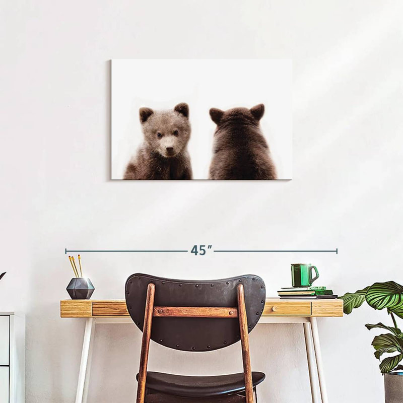 Bear Cub Front And Back Portrait, 20" H x 30" W