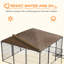 Chenil d'extérieur Pawhut, enclos pour chiots de 6,9 pi x 6,9 pi x 5 pi avec auvent, cage de clôture pour parc de jardin