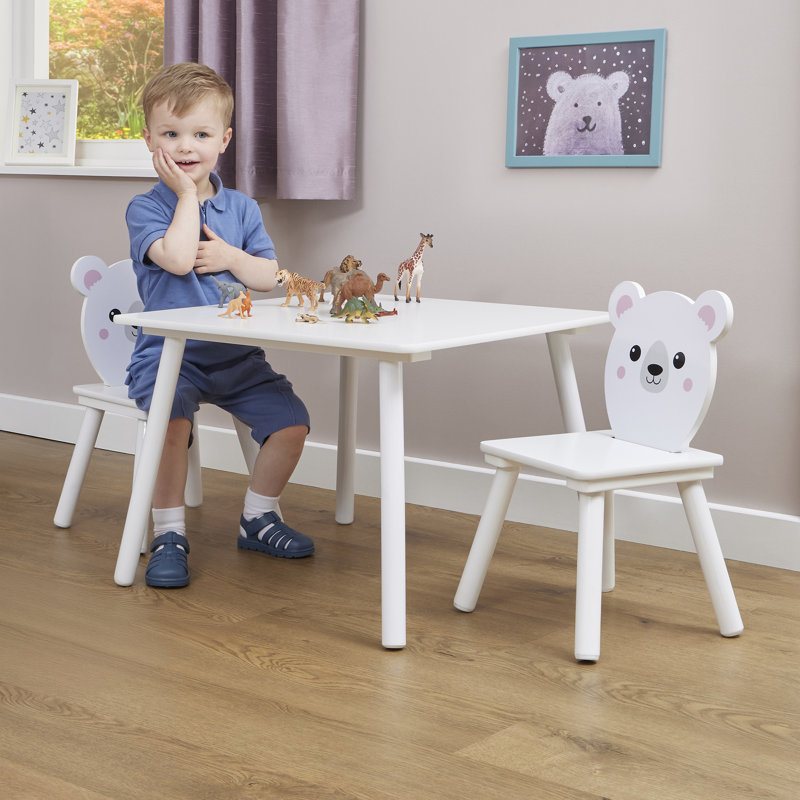 Kids Bear Table and Two Chairs Set