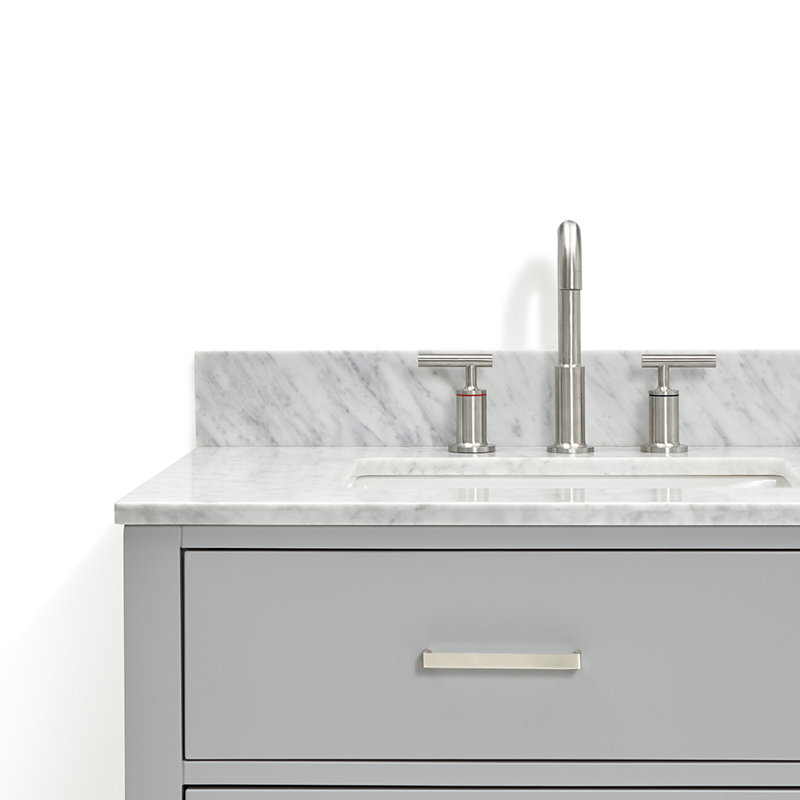 73'' W Double Vanity, Gray, Brushed Nickel