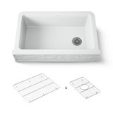 Cairn Undermount Single-Bowl Farmhouse Kitchen Sink with Faceted Design