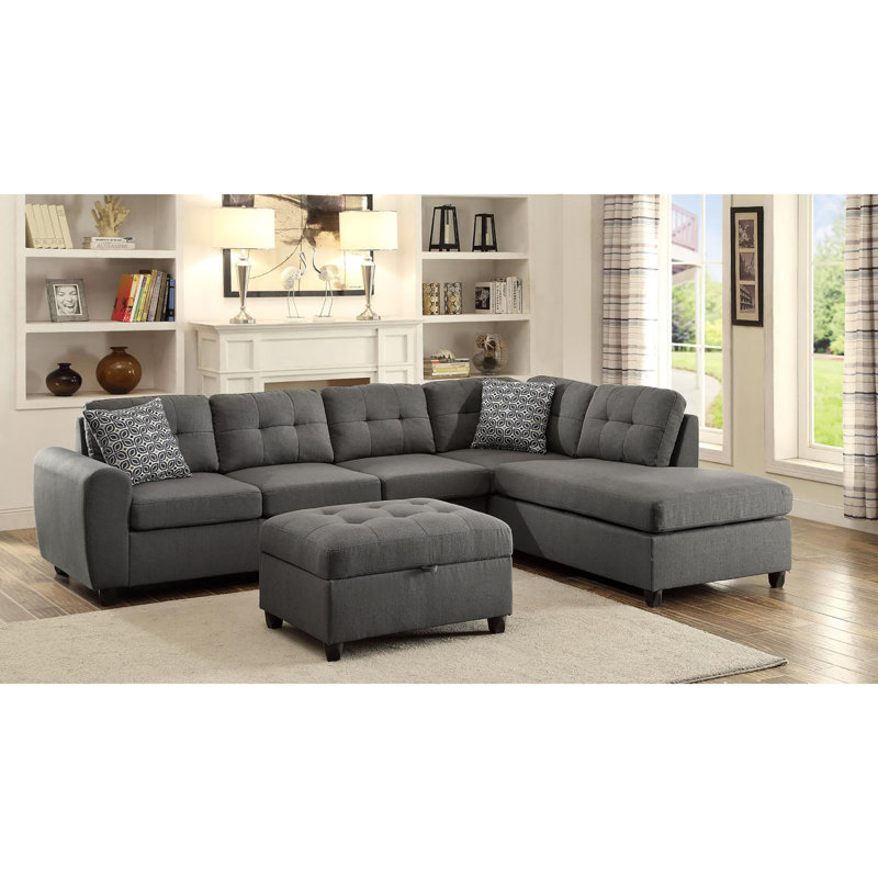 Grey Storage Ottoman