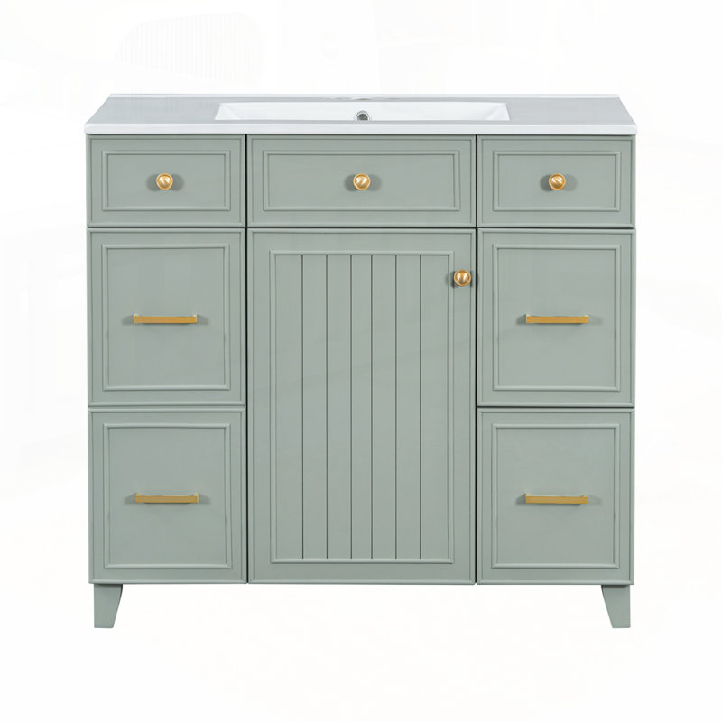 Meuble-lavabo de qualité supérieure avec caractéristiques avancées pour un rangement et un style optimaux, Vert