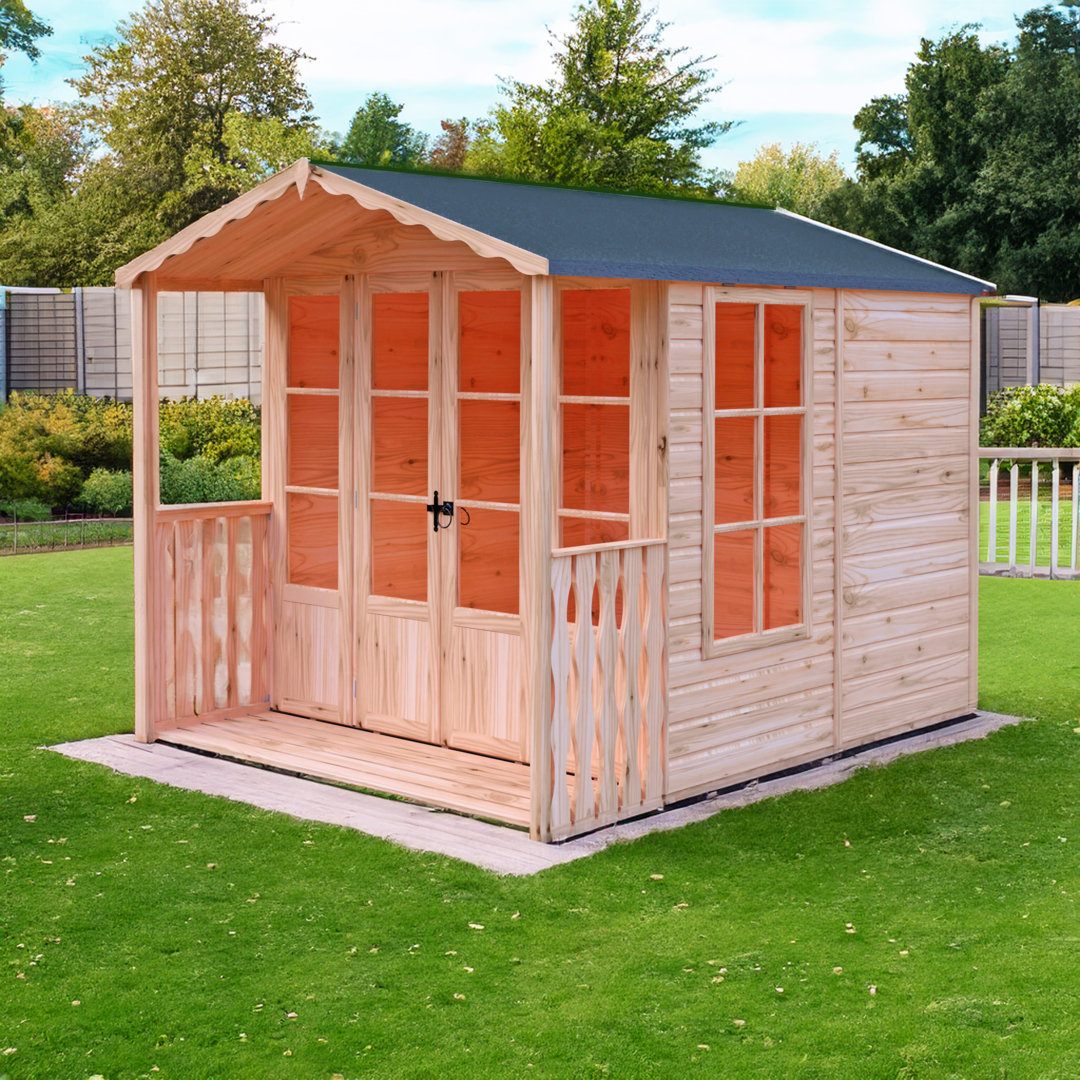 Rackhams Light/Green Kensington 7X7 & Veranda 12Mm Interlock Clad Wooden Summerhouse - Image 3