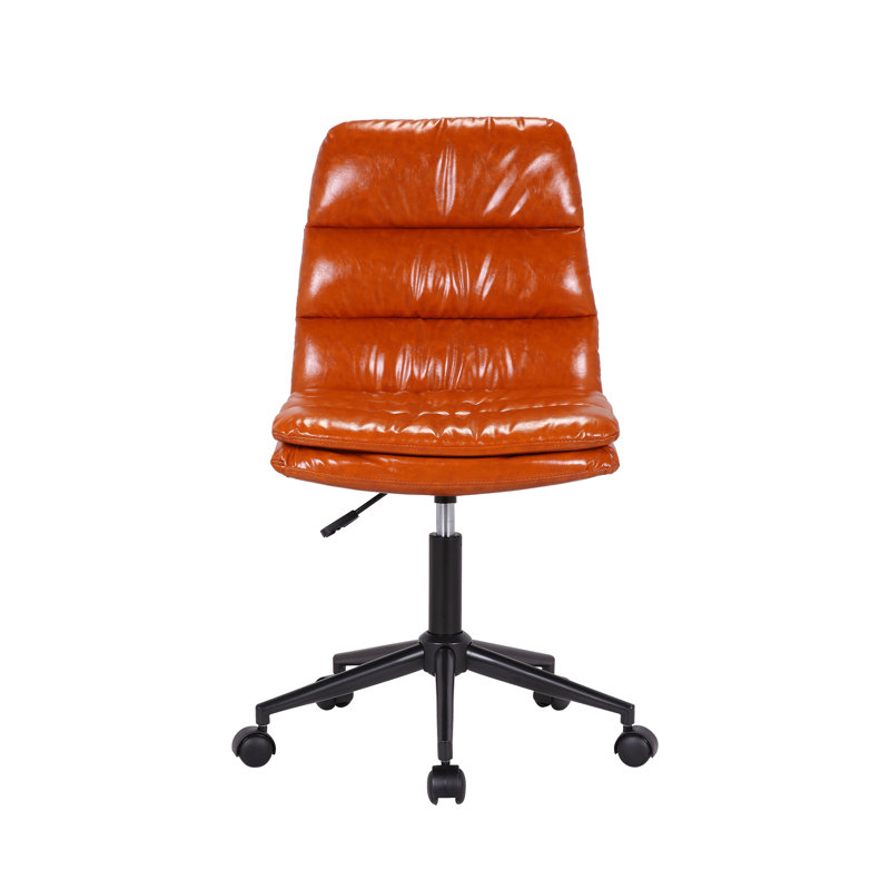 Chaise de travail pivotante avec structure en acier Arcanum, Brun