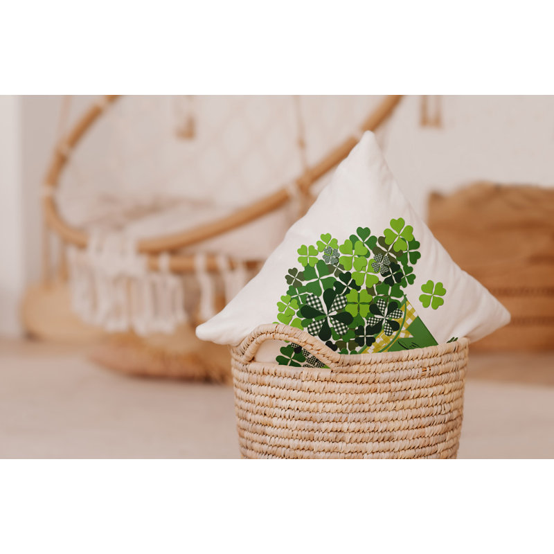 Coussin décoratif Bucket of Shamrocks, Carrée, H 18 po x l 18 po