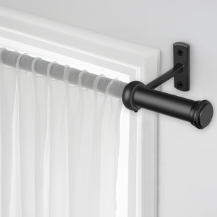 Wayfair Basics Adjustable 28 to 60 0.63 Single Curtain Rod Wayfair Basics Finish: Black