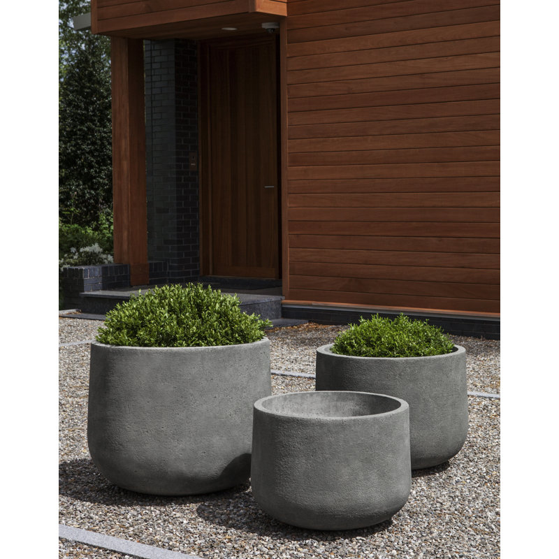 Tribeca Handmade Pot Planter, Graystone, 19" H x 25" W x 25" D