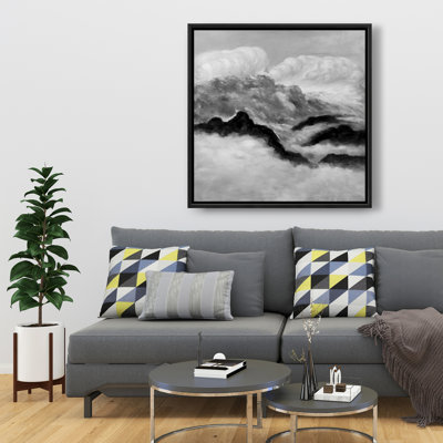 Grey Clouds - Mountains Landscapes Framed Canvas Art Decor