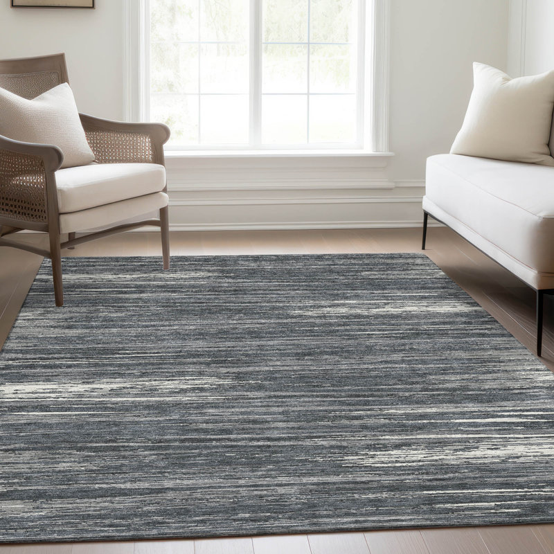 Premium Machine Washable Prisco Gray Rug, Rectangle 10' x 14'