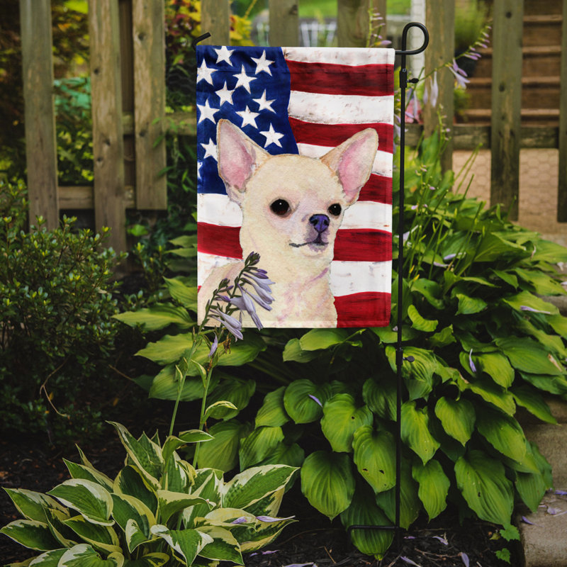 2 côtés en polyester de 2 côtés american drapeau de jardin, Chihuahua 2