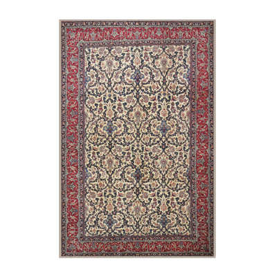 Tapis traditionnel rouge / crème