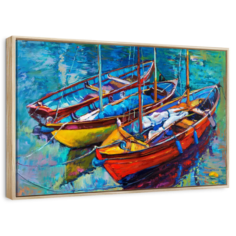 Bateaux vifs, Cadre flottant en bois naturel, 46 po x 31 po