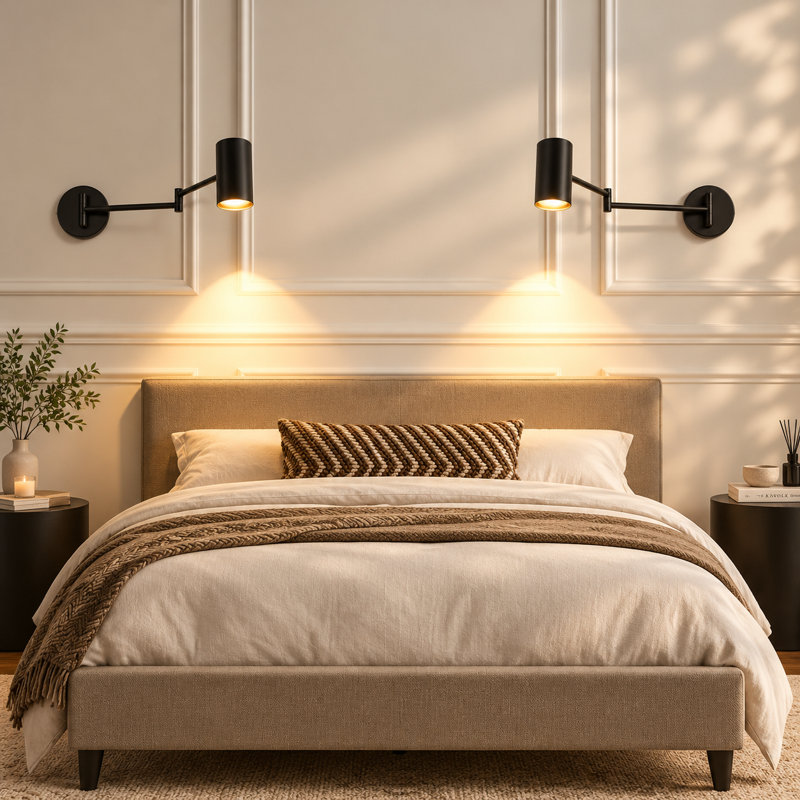 1‑Light Black Swing Arm Sconce
