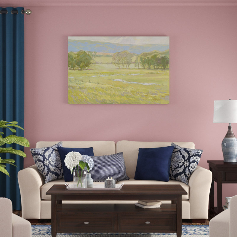 «Summer Pasture I», peinture sur toile, H 32 po x l 48 po