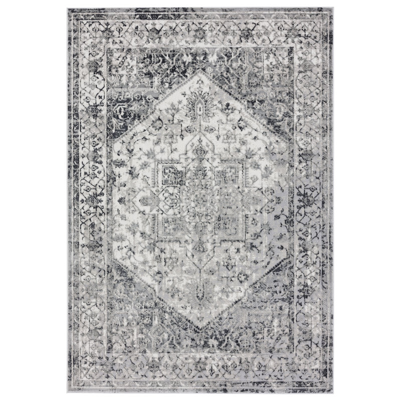Tapis oriental gris, Rectangle 12 pi 6 po x 15 pi