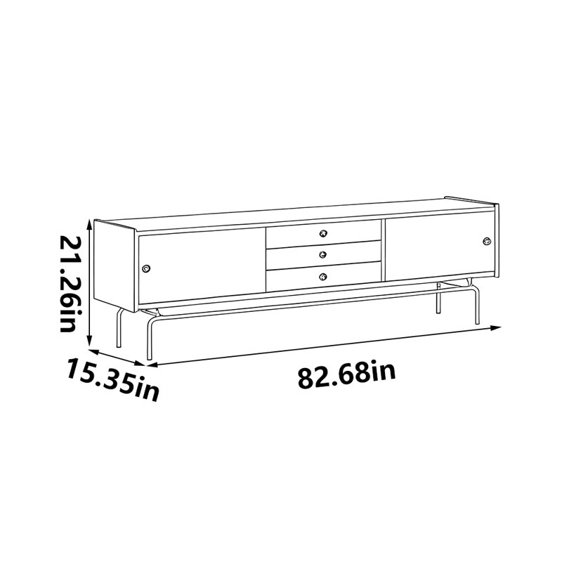 Meuble télé rétro classique, 82.68"