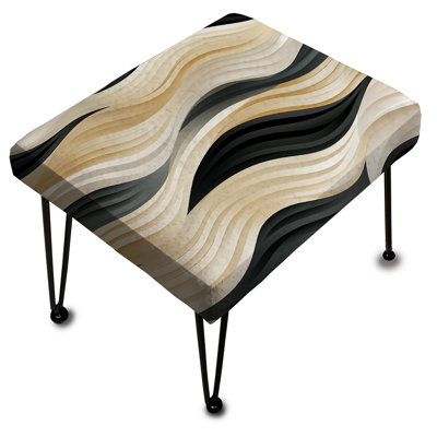 Repose-pieds blanc et noir Minimalist Elegance III