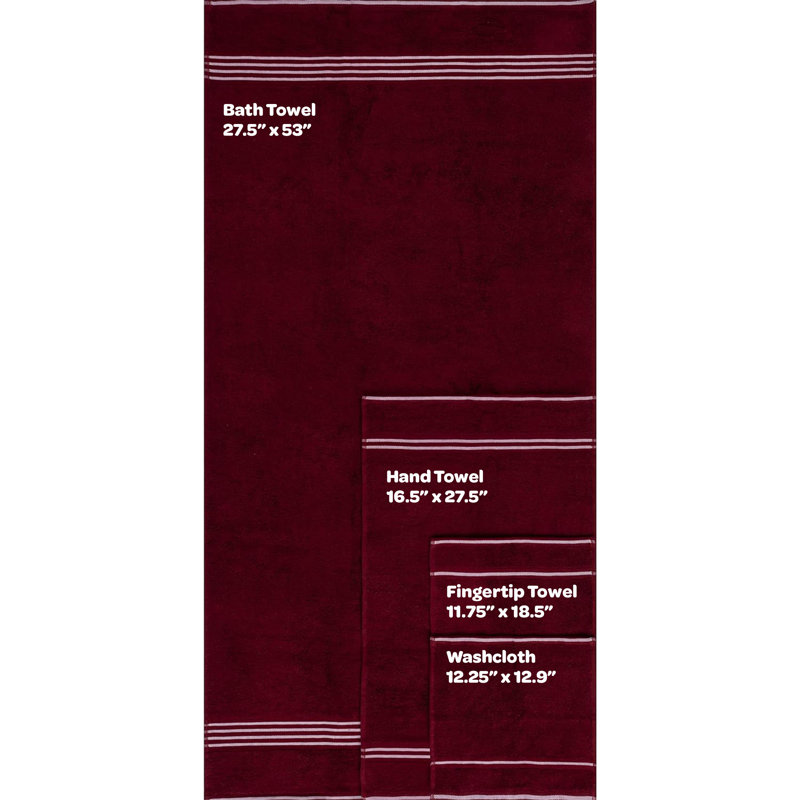 Bremen 8-Piece Towel Set - Cotton Bathroom Accessories with 2 Bath Towels, 2 Hand Towels, 2 Washcloths, and 2 Fingertip Towels