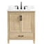 Meuble-lavabo simple 48 po avec comptoir en quartz de Carrare blanc, lavabo et dosseret Hardin, pré-assemblé